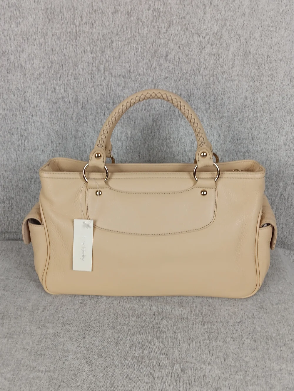 Vintage KATE LANDRY Boogie Bag Sand Leather Women's Satchel Handbag